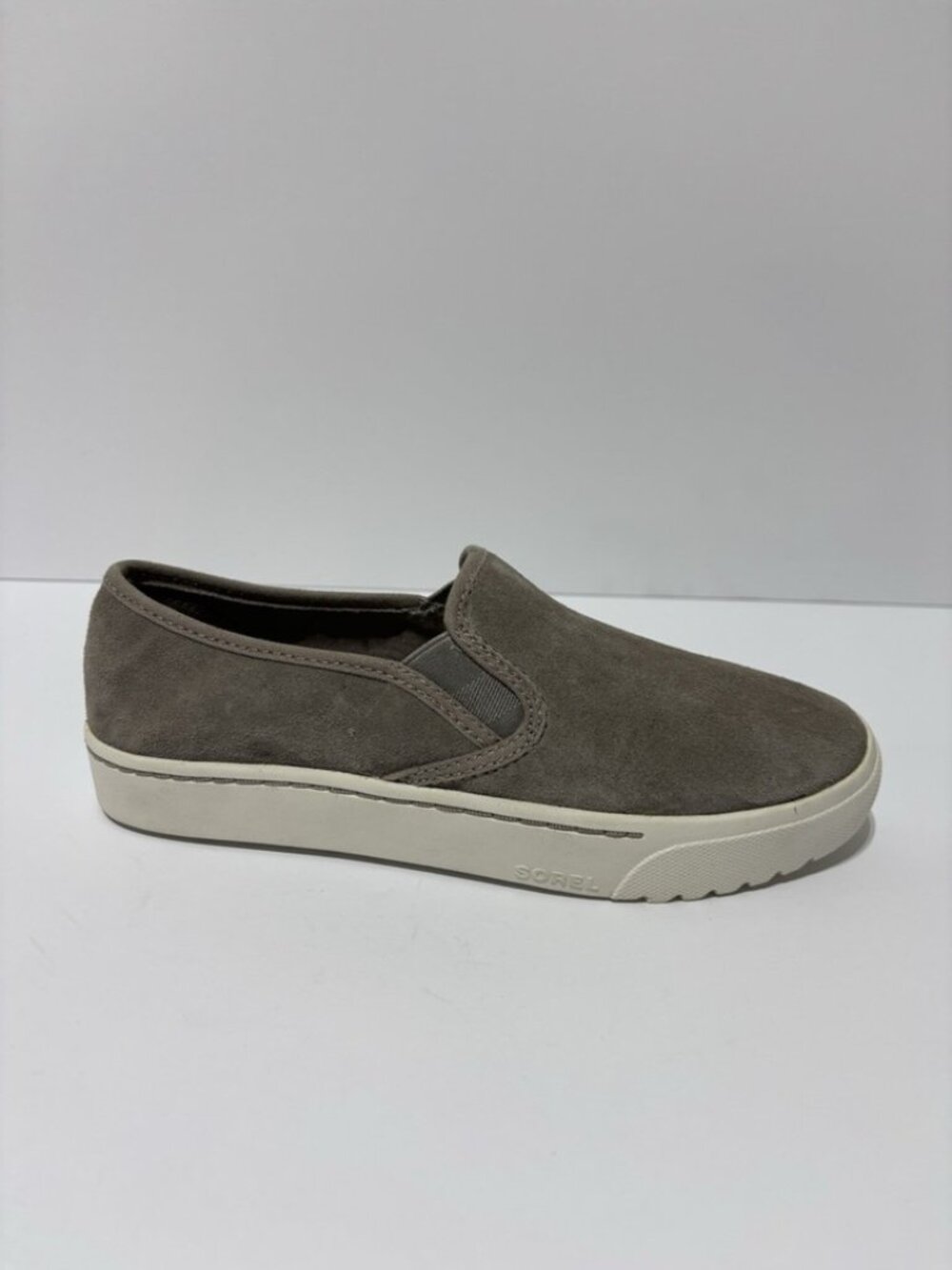 Sorel Women’s Campsneak Slip-On Shoes Gray Suede, Size 6 M